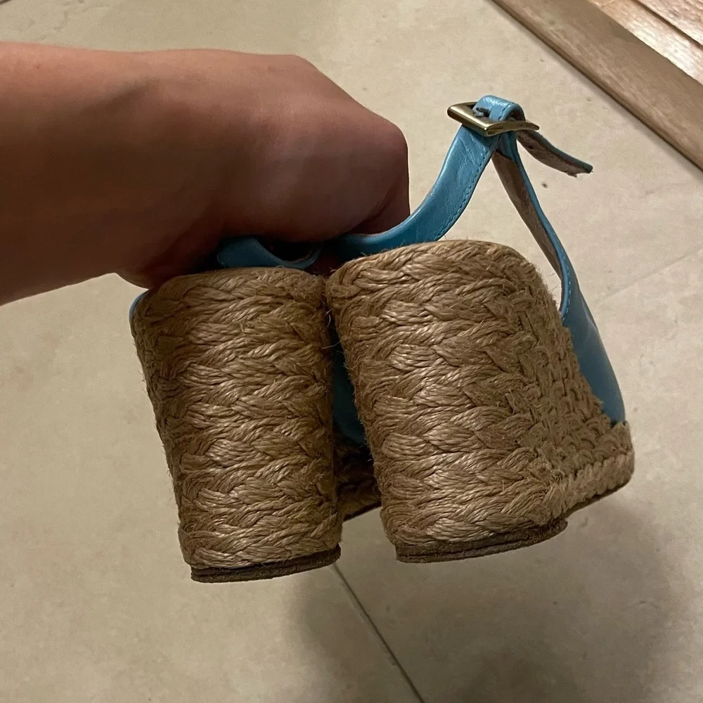 Palomitas blue peep toe wedge - Picture 2 of 8